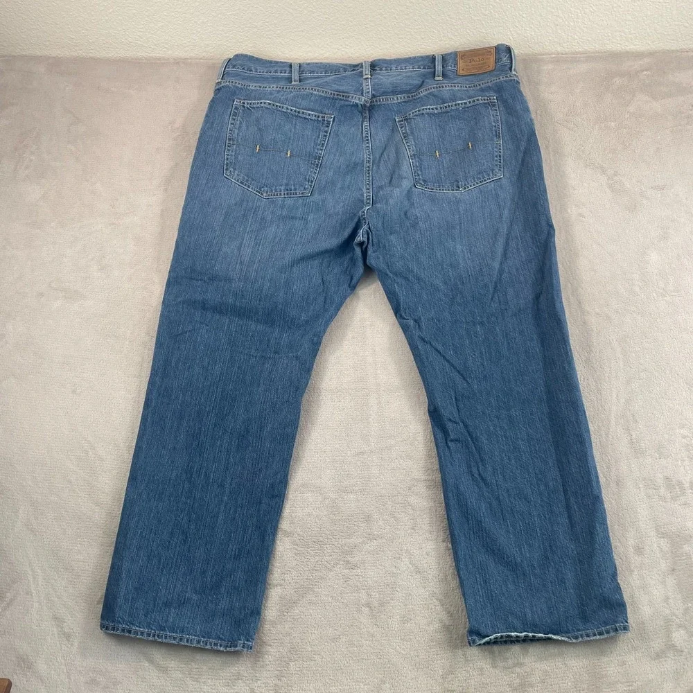 Polo Ralph Lauren Hampton Straight‎ Jeans Mens Big 48x30 Blue Denim Relaxed 48B